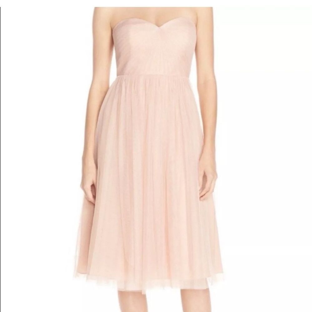 Jenny Yoo Collection Blush Pink Strapless Tulle Mini Dress Size 6